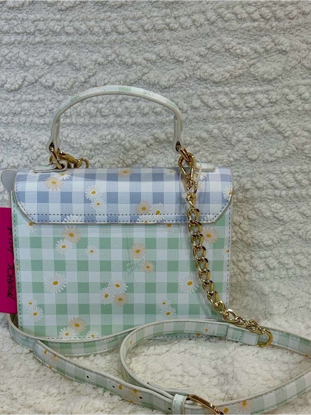 Betsy Johnson Daisy Top-Handle Crossbody Bag with Butterfly Charm NWT - Picture 3 of 6